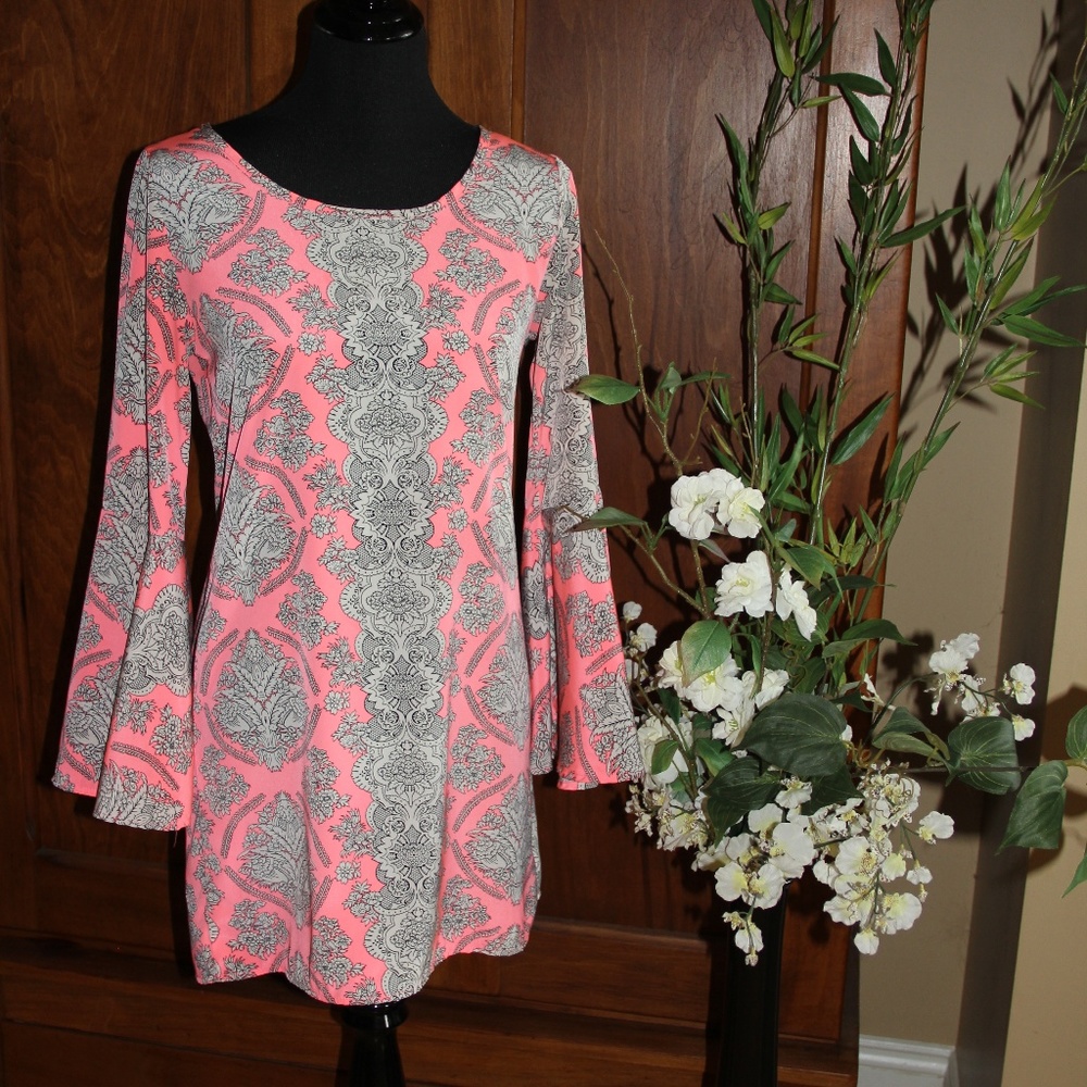 Yetis of Los Angeles Mini Dress with Flare Sleeves